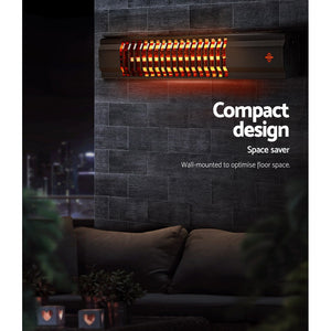 Devanti Electric Strip Heater | Infrared Radiant Heaters Remote Control - 2000W