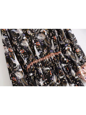 Women's Crane Bohemian Beach Dress | V-Neck | S-XL