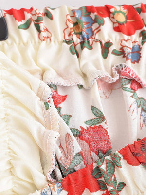 Women Multi Floral Printed Two Piece Suit | Sleeveless Top + Bohemian Loose Pants | S-L