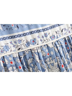 Women's Vintage Styled Long Sleeve Beach Bohemian Dress | S-L