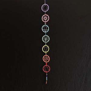7 Chakra Dream Catcher With Bottom Feather | Various Styles