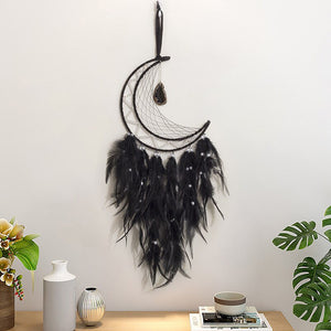 Moon And Star Dream Catchers With Feathers | Various Colours