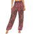 Women's Hippie Yoga Pants | Red Boho Swirl Design | Free Size