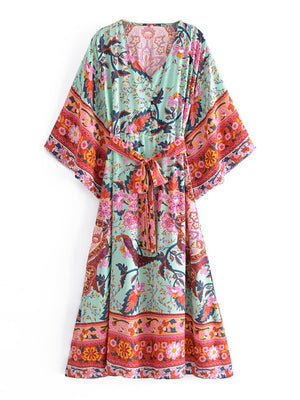 Kimono Styled Bohemian Maxi Dress | S-L