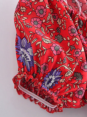 Colourful Chic Beach Short Sleeve Crop Top With Bohemian Ruffles | S-L | 3 Colours