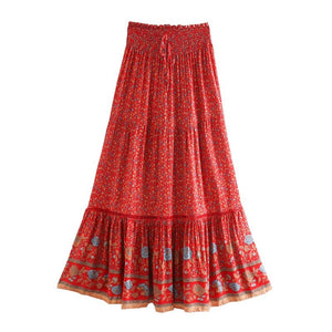 Women's Classic Cute Bohemian Summer Skirt | Rayon + Cotton | S-XL