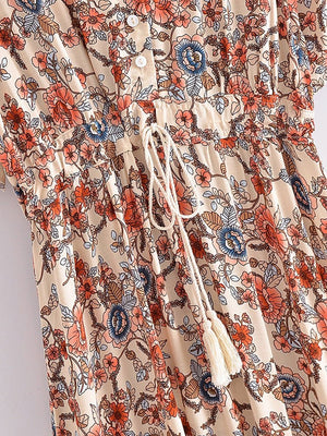 Women's Summer Boho Robe Dress | V-Neck With Tassels | S-XL