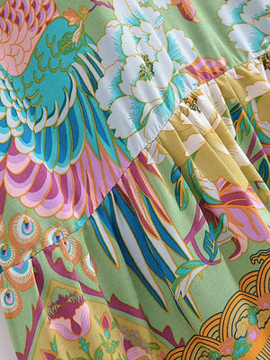 Women's Chik Peacock Spaghetti Summer Dress | S-L