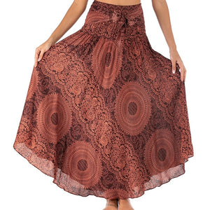 Women's Red Circular Versatile Bohemian Skirt Dress | Dual Purpose | Free Size