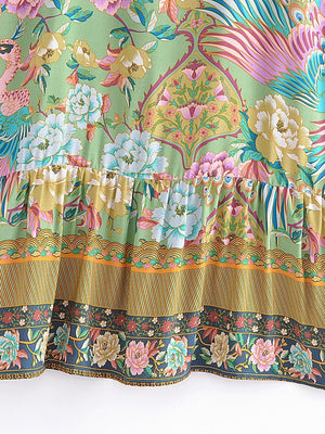 Women's Chik Peacock Spaghetti Summer Dress | S-L