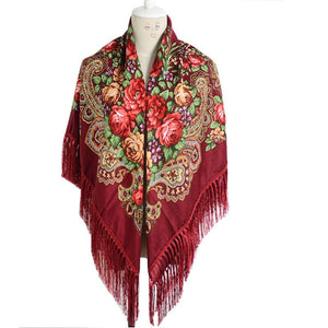 Women's Winter Hippie Flower Printered Poncho Cape | Various Colours | Free Size