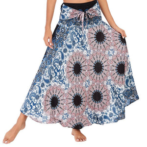 Women's Ocean Swirls Versatile Bohemian Skirt Dress | Dual Purpose | Free Size