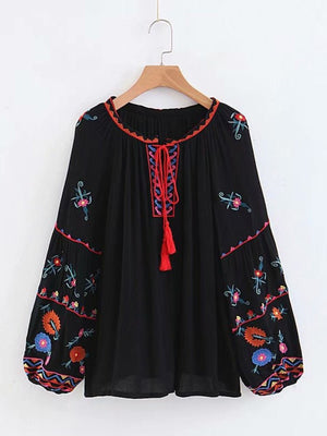 Vintage Women's Hippie Old Skool Blouse | Long Sleeve | Free Size | 4 Colours