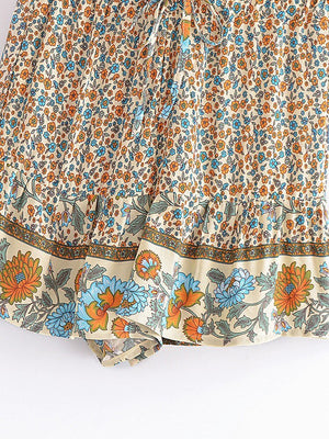 Cute Boho Hippie Summer Shorts | Flower Design | S-L