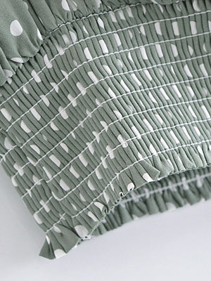 Women's Light Green Boho Two Piece Outfit | Sleeveless Top + Bohemian Pants| S-L