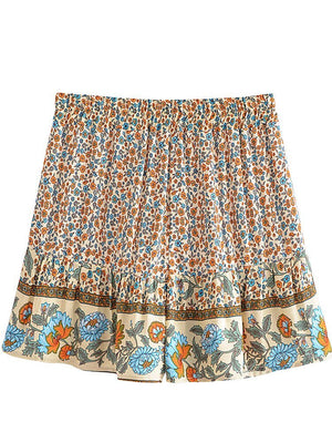 Cute Boho Hippie Summer Shorts | Flower Design | S-L