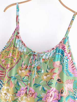 Women's Chik Peacock Spaghetti Summer Dress | S-L