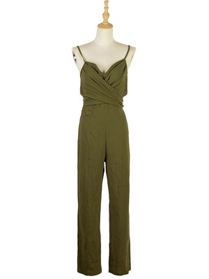 Women's Fashionable Green Boho One Piece Romper | Loose VNeck | S-XL