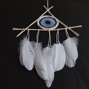 Mini White Evil Eye Bohemian Styled Dream Catcher