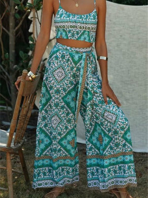 Cool Women's Boho Styled Clothing Set | Pants + Sleeveless Top | S-M