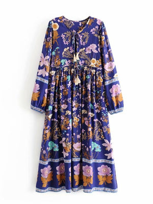 Women's Flowing Bohemian Flare Maxi Dress | S-L | Various Colours