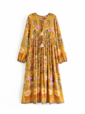 Women's Flowing Bohemian Flare Maxi Dress | S-L | Various Colours