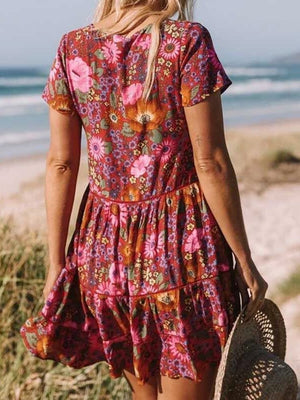 Paulines Women's Hippie Free Flowing Dress | S-L