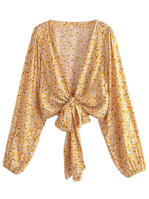 Ladies Loose Crop Top Bohemian Blouse | Various Colours | S-L