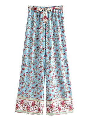 Women' 60's Child Two Piece Suit | Strapless Top + Bohemian Loose Pants | S-L