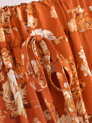 Cute Blue And Brown Hippie Free Flow Skirts | Comfortable Fit | S-XL