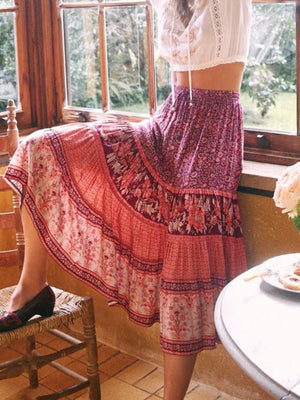 Long Bohemian Dress | S-L | Green & Red Available