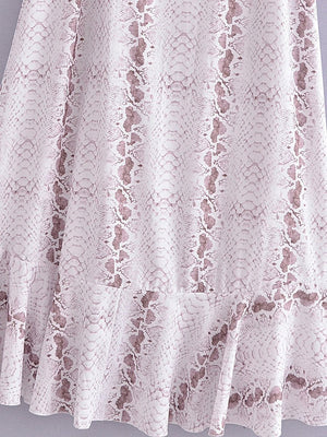 Women's White Patched Bohemian Sexy Deep V-Neck Dress | S-XL