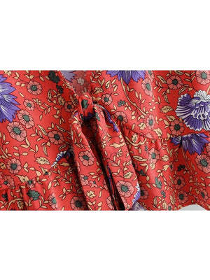 Vintage Women's V-neck Bohemian Kimono Top | S-L | 2 Colours