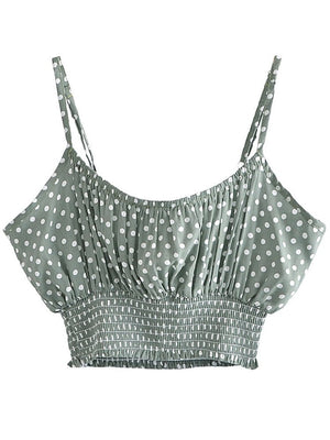 Women's Light Green Boho Two Piece Outfit | Sleeveless Top + Bohemian Pants| S-L