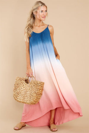 Women's Hippie Suspender Dress | Seaside Leisure Long Summer Dress | S-XL