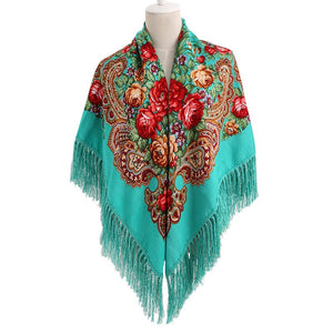 Women's Winter Hippie Flower Printered Poncho Cape | Various Colours | Free Size