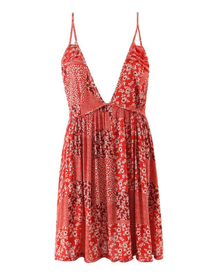 Women's Hippie Boho Summer Dress | S-L | Red, Yellow, Blue