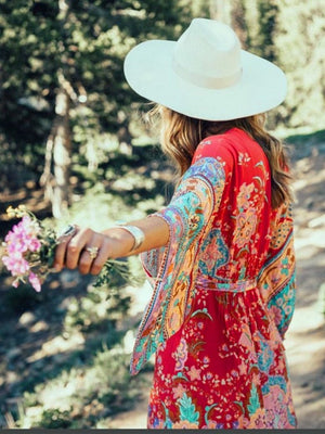 Kimono Styled Bohemian Maxi Dress | S-L