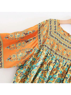 Women's Long Sleeved Bohemian Blouse Top | Loose Knited | S-L