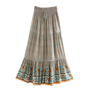 Women's Classic Cute Bohemian Summer Skirt | Rayon + Cotton | S-XL