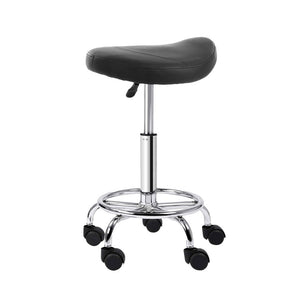 2-Pack Saddle Salon Stools | Black Hydraulic Lift