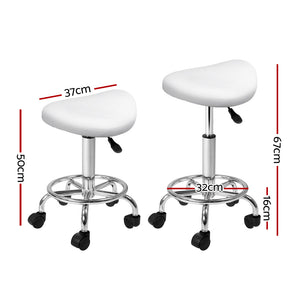 White Saddle Salon Stool With Hydraulic Lift