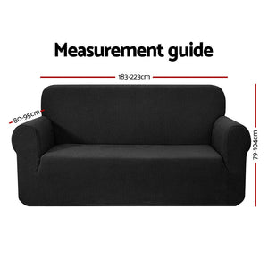 Black High Stretch Sofa Cover / Lounge Protector For 3 Seaters