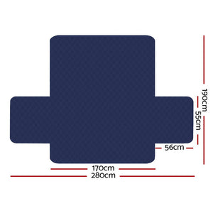 Navy Quilted Sofa / Couch Cover Protector - 3 Seater