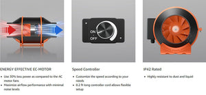 SF 4 Inch Inline Duct Fan With Speed Controller