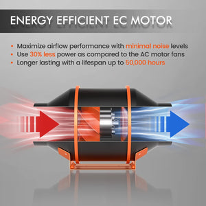 SF 6 Inch Inline Duct Fan With Speed Controller