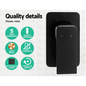 Cefito WELS 8'' Rain Shower Head Mixer - Square Black | High Pressure