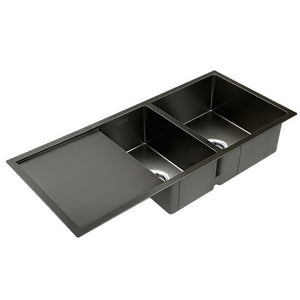 100cm x 45cm Stainless Steel Kitchen Sink | Under/Top/Flush Mount | Black