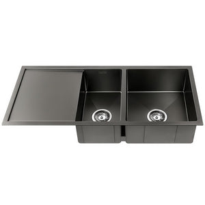 100cm x 45cm Stainless Steel Kitchen Sink | Under/Top/Flush Mount | Black