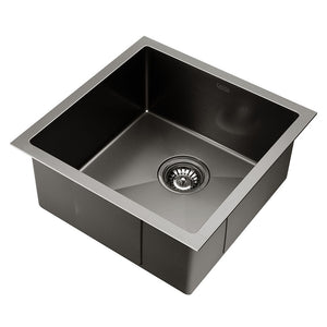 Stainless Steel Kitchen Sink | Under/Top/Flush Mount | 44cm x 44cm | Black